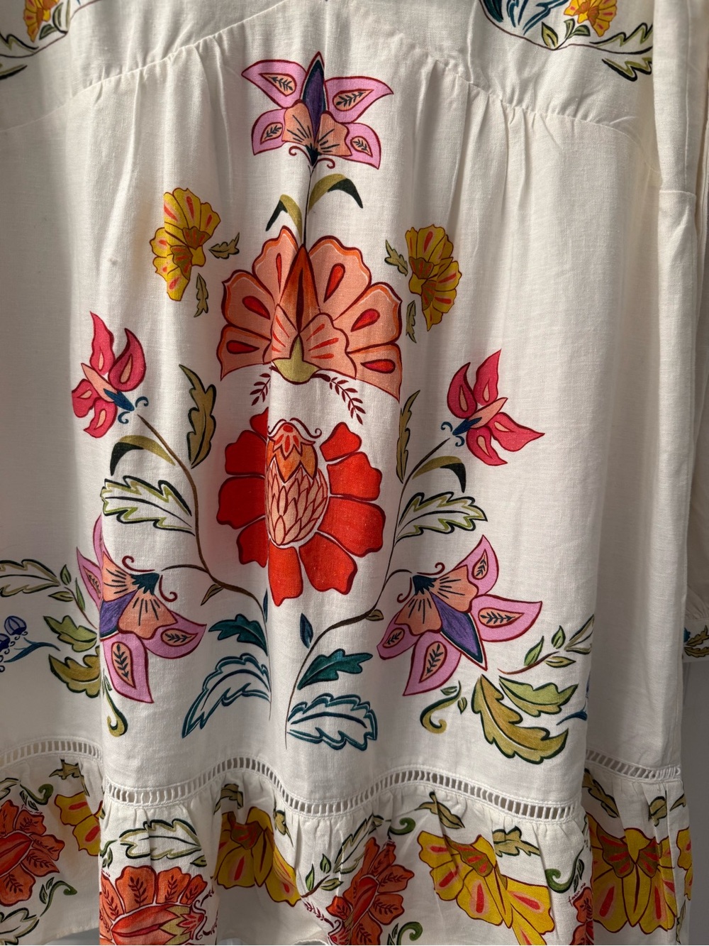 NWT Farm Rio Floral Insects Off White Mini Dress - Picture 11 of 13